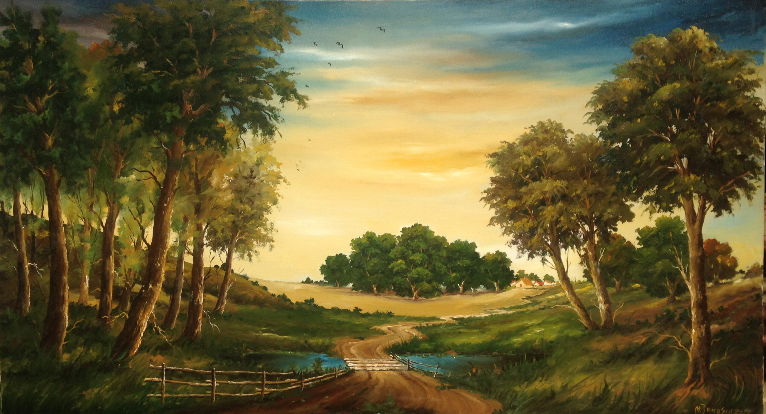 Peisaj cu podet si rau de cobalt